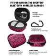 thumbnail image 5 of WIRESTER Portable EVA Small Earbuds Carrying Case Storage Bag Organizer with Carabiners for Earphones, Earbuds, Earpieces, SD Memory Card, Camera Chips - Black/Hot Pink Leopard, 5 of 7