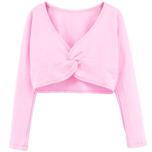 Ropa de baile para niños Chal Top de manga larga Abrigo pequeño de otoño para niña Ropa de práctica de baile para niña Ropa de actuación