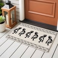 thumbnail image 5 of Bohemian Tribal Figures Washable Area Rug 2 x 3 ft Boho Ethnic Mysterious Geometric Stripe , Soft Non Slip Rugs Stain Repellent Indoor Felt Carpet for Living Dining Room Bedroom Home Office, 5 of 9