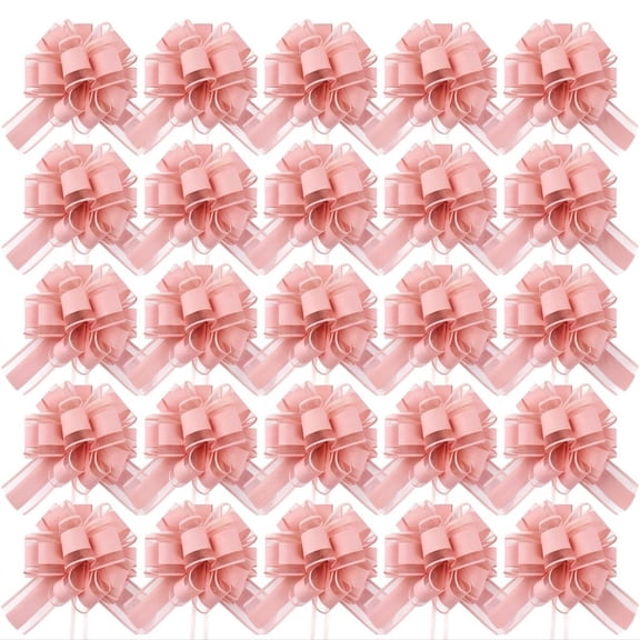 20Pcs 6 Inch Large Dusty Pink Pull Bows, Decorative Gift Ribbon Bows for Wedding, Party Gift Wrapping & Flower Decorations