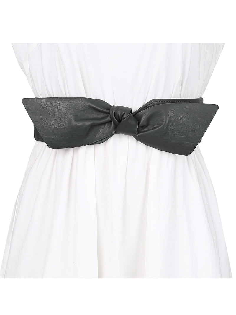 5477 Women Wide Elastic Waist Belts Bow Knot Snap Button INSPIRE CHIC Women Wide Elastic Waist Belts Bow Knot Belts  main image 2