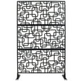 thumbnail image 3 of Outdoor & Indoor Privacy Screen Metal Privacy Screen 76" H×48" W, Freestanding Decorative Privacy Screen for Deck Balcony Patio, Privacy Fence Panels for Outside Lawn Garden, 3 of 5