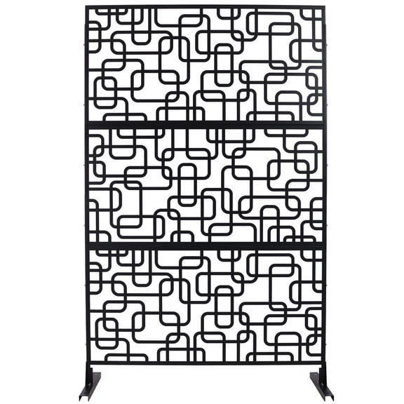 Outdoor & Indoor Privacy Screen Metal Privacy Screen 76" H×48" W, Freestanding Decorative Privacy Screen for Deck Balcony Patio, Privacy Fence Panels for Outside Lawn Garden