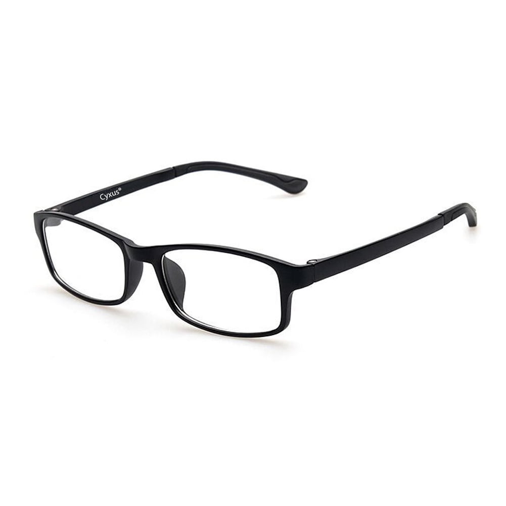 Cyxus TR90 Ultralight Computer Glasses for Blocking Blue Light UV Reduce Eyestrain Headache, Transparent Lens Black Frame Gaming Eyewear