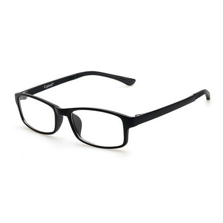 Cyxus TR90 Ultralight Computer Glasses for Blocking Blue Light UV Reduce Eyestrain Headache, Transparent Lens Black Frame Gaming Eyewear