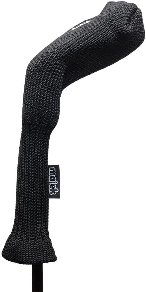 Majek All Hybrid Head Cover Golf Club Black Sleek Tight Fit Headcover Set 4-PW Acrylic Head Covers 4 5 6 7 8 9 PW Easy to See Large White Embroidered Numbers
