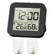 thumbnail image 3 of Reloj de baño digital Reloj despertador digital Reloj de mesita de noche Pantalla de temperatura para 2 ganchos negros., 3 of 9
