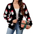 thumbnail image 3 of Suéteres Navideños Tipo Cárdigan para Mujer, Suaves, de Larga y Punto Navideño. Negro S, 3 of 10