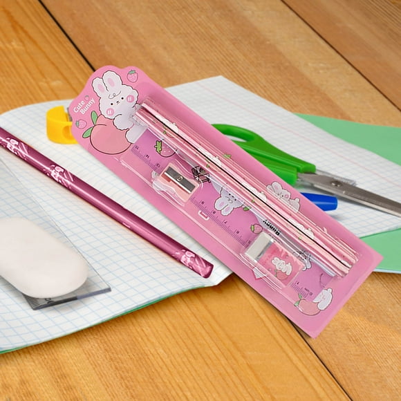 Chmadoxn Office & Stationery Five Piece Set Of Stationery Set For The Of The School Season Elementary School Students Learning Supplies Kindergarten Prizes Children's Plastic childrens stationery box