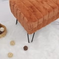 thumbnail image 5 of Rose Pink Mink Faux Fur Ottoman Entryway Bench  19.5"x12.5"x17"H Comfy Furry  Stools with Metal Legs Foot  Sturdy Foot Stool Bedroom End of Bed Living Room Couch Vanity, 5 of 8
