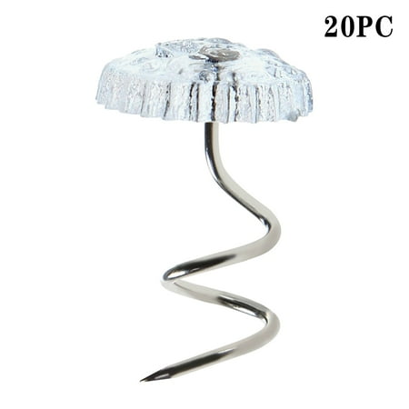 

SUSHANG 20 PC Upholstery Headliner Pins Clear Heads Pins for Slipcovers and Bedskirts White One Size