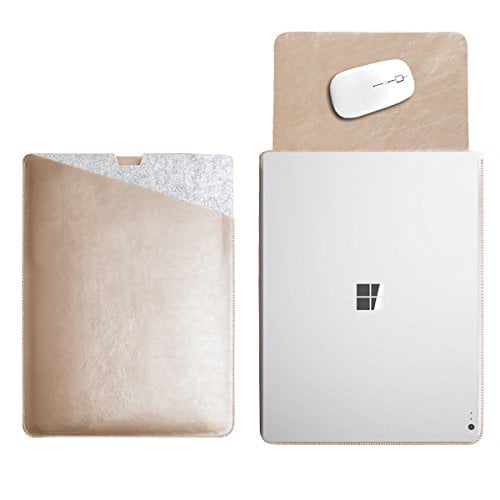 Brown WALNEW 13.5 Microsoft Surface Book 2015/2016 Protective Soft Sleeve Case Surface Book 2 2017 Cover Bag with Safe Interior and Exterior Mouse Pad 