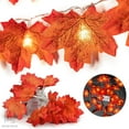 thumbnail image 6 of Gustave 13.1ft 40 LED Maple Leaves String Lights Hanging Fall Garland Halloween Orange String Light Battery Operated for Thanksgiving Christmas Party Decoration, 6 of 9