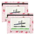 thumbnail image 2 of Cute Strawberries Small Daisies 3-Ring Binder Pouches A4 Size Zipper Pocket File Storage 2 Packs, 2 of 6