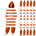 thumbnail image 3 of Orange Pumpkin Onesie Pajamas for Women Polyester Funny Pumpkin Hooded Casual Pajama Set, Oversized Onesie Jumpsuit 2XL, 3 of 7