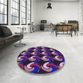 thumbnail image 4 of Ahgly Company Machine Washable Indoor Square Transitional Orchid Purple Area Rugs, 5' Square, 4 of 7