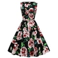 thumbnail image 2 of SMihono Robes Bohèmes d'Été pour Femmes Grande Taille Mode Col Rond Sans Manches Vintage Imprimé Fête Cocktail Robes Évasées Robes Extensibles Évasées, 2 of 8