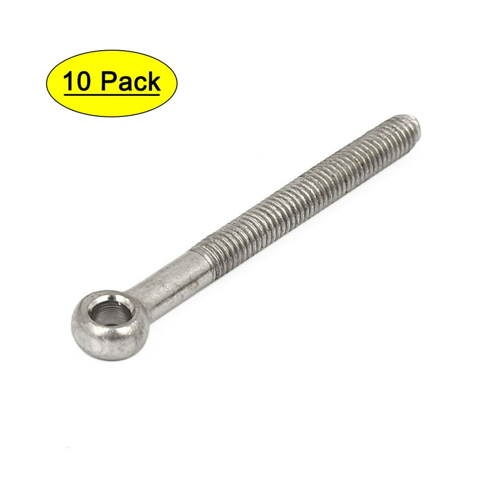 5mm x 50mm 304 Stainless Steel Machinery Shoulder Swing Eye Bolt 10PCS