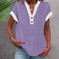 thumbnail image 2 of Womens Linen Tops Solid Color Work Blouses Cute Flowy Tops Linen Clothing For Women Boho Tops For Women Peasant Blouse Summer Blouses For Women Summer Linen Tops Cotton Boho Tops, 2 of 9