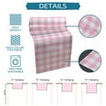 thumbnail image 7 of Pink Table Runners 120 Inches Long, Cotton Linen Fabric Table Runner Dresser Scarf, Country French Rustic Buffalo Plaid Modern Art Tablerunner for Party/Kitchen/Dinner/Wedding Decor 13''x120'', 7 of 7