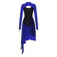 thumbnail image 3 of Alvivi Womens Lyrical Dance Asymmetrical Dress Modern Contemporary Latin Dance Costume Royal Blue S, 3 of 7