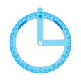 thumbnail image 1 of Activity Ruler Multifunctional 360 Degree Protractor Smooth Surface Learning Math Anti-crack 360 Degree Active Protractor Blue B, 1 of 6