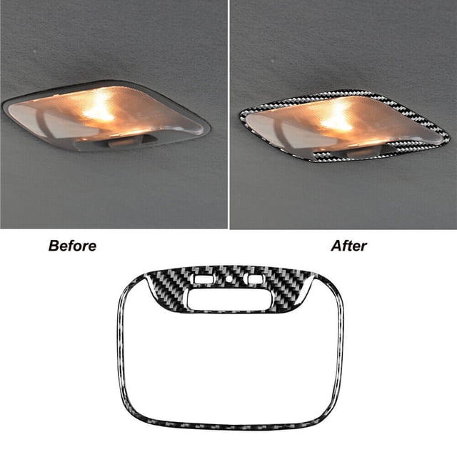 Real Bright Soft Car Interior Carbon Fiber Sticker DecorationCarbon Fiber Rear Reading Light Panel Cover For Mitsubishi Lancer 2008-2015Auto Car Protection Interior Accessories