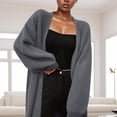 thumbnail image 4 of Cardigan Sweaters for Women Long Sleeve Open Front Mid Length Knitted Sweater Coat Jacket Womens Cardigan Sweaters, 4 of 6