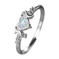 thumbnail image 2 of YYKihy New Love White Aobao Moon Three Ring On Both Sides Simple And Personalized Small And Luxury Ring, 2 of 6