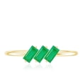 thumbnail image 5 of Rosec Jewels Womens Baguette Cut Emerald Three Stone Ring, Emerald Ring, 3 Stone Emerald Ring, 10K Yellow Gold, US 9.00, 5 of 9