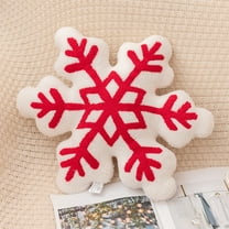 Christmas Snowflake Shape Pillow for Holiday Decor - Soft Plush Cushion for Living Room Sofa and Bedroom, Decorative Winter Accent, Measures 16.54 Inches