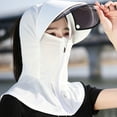 thumbnail image 6 of Women's Full Coverage Sun Protection Hood UV Shield with Removable Face Visor Neck Flap White Free Size, 6 of 7