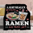 thumbnail image 5 of Ramen Blanket Anime Fleece Throws, Kawaii Gift for Girls Teen Loves Noodles Bubble Tea 50x60 Inches Super Soft Lightweight Flannel Blankets, Suitable for All-Season and Bed Sofa, 5 of 6