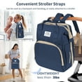 thumbnail image 5 of Diaper Bag Backpack, Novashion Multifunction 3 in 1 Waterproof Travel Back Pack, Baby Changing Bags with Changing Pad, Stroller Straps, Unisex, Blue, 5 of 9