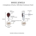 thumbnail image 6 of Rosec Jewels Freshwater Pearl Drop Earrings - AAA Quality - Pearl Garnet Earrings with Moissanite - Jewelry Box Included, 925 Sterling Silver, 6 of 7