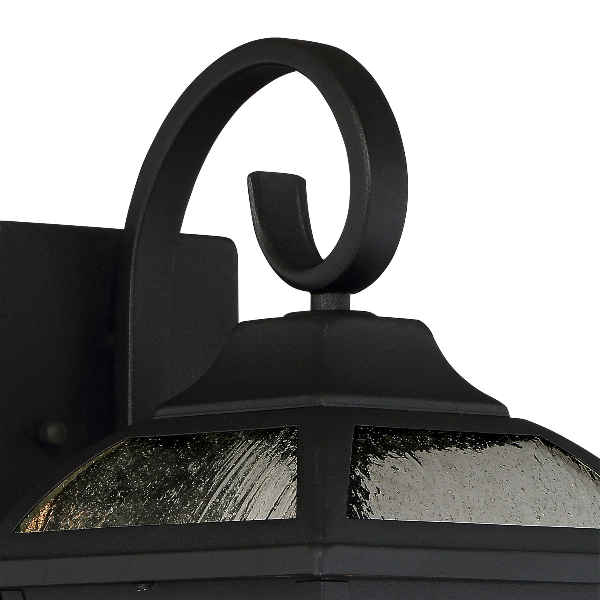John Timberland Mosconi Rustic Outdoor Wall Lights Fixture Set of 2 Textured Black 15" Clear Seedy Glass for Post Exterior Barn Deck House Porch Yard
