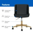 thumbnail image 3 of Mainstays Daphne Office Chair, Black Faux Leather, 3 of 12