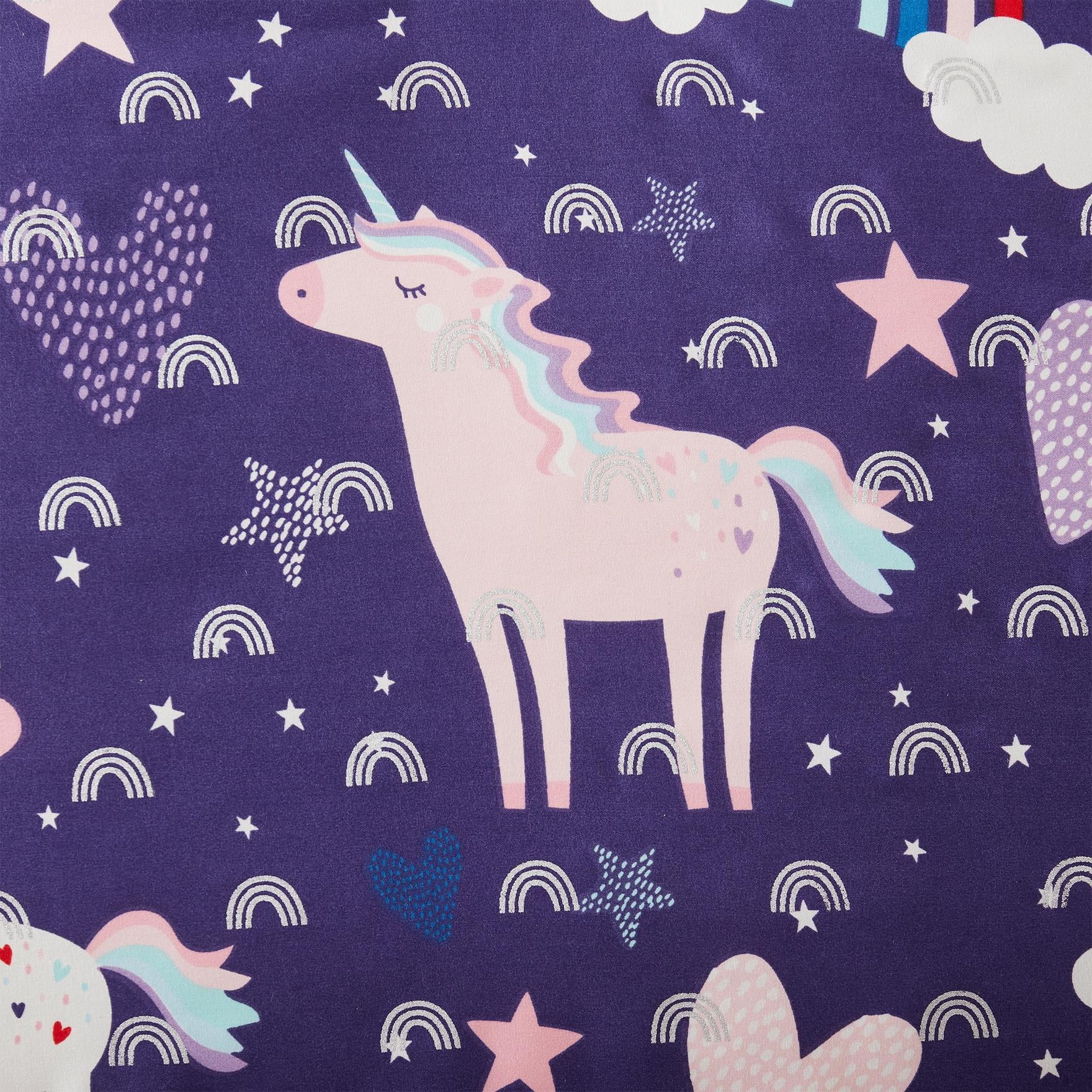 Olivia & Finn Purple Unicorn 3-Piece Kids Comforter Set, Twin