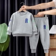 thumbnail image 2 of Fsqjgq Baby Boy Clothes 3-4 Years Pajamas Toddler Baby Fall Winter Clothes Color Block Long Sleeve Sweatshirt Pullover Tops + Joggers Pants Outfit Set Cute 2 Piece Outfits 2T Long Sleeve Shirts Boys, 2 of 4