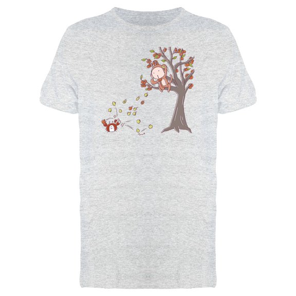 Monkey Fighting With Crab Tee Men's -Image by Shutterstock