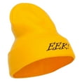 thumbnail image 4 of Halloween Eek Embroidered Long Beanie - Yellow OSFM, 4 of 5
