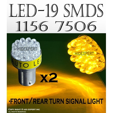 2 pcs Super Amber 19 Led Bulbs For Turn Signal Light 1156 7506  Fast