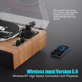 thumbnail image 3 of Tocadiscos de vinilo FancyRabbit con altavoces Bluetooth 5.0, 3 of 7