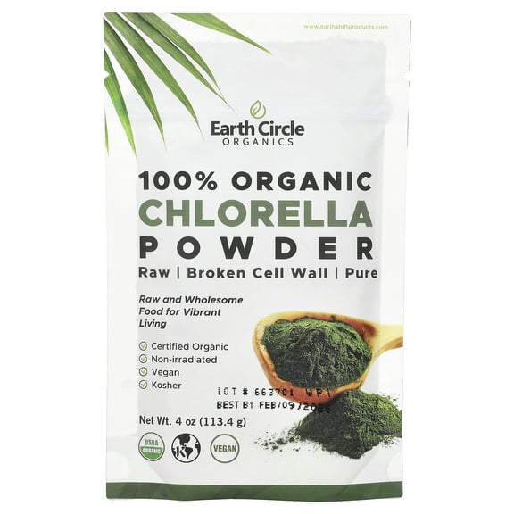 Earth Circle Organics Chlorella Powder - Organic - 4 oz