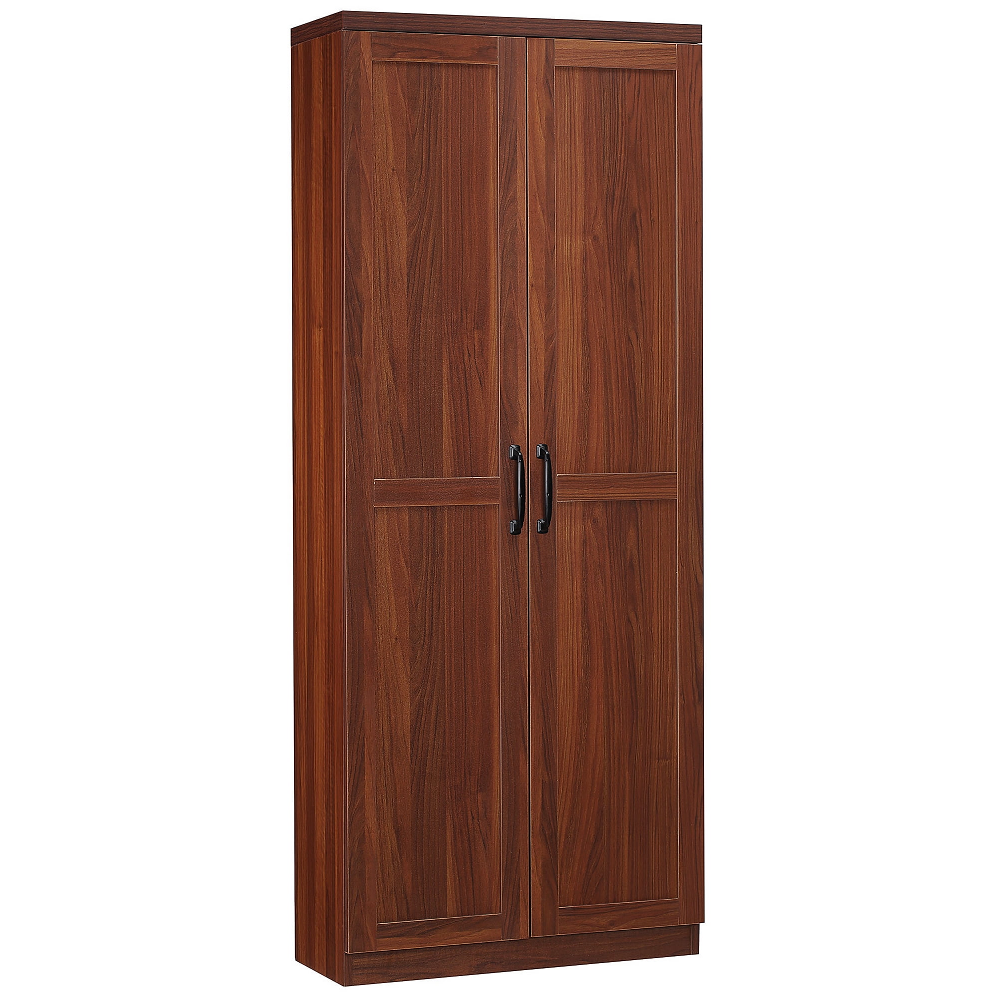 HOMCOM 63" 2-Door Kitchen Pantry, Freestanding Storage Cabinet with 2 Adjustable Shelves for Kitchen or Living Room, Brown