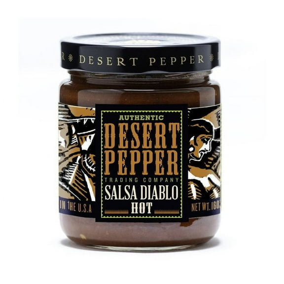 Pack of 6, Desert Pepper Salsa Diablo Hot, 16 oz