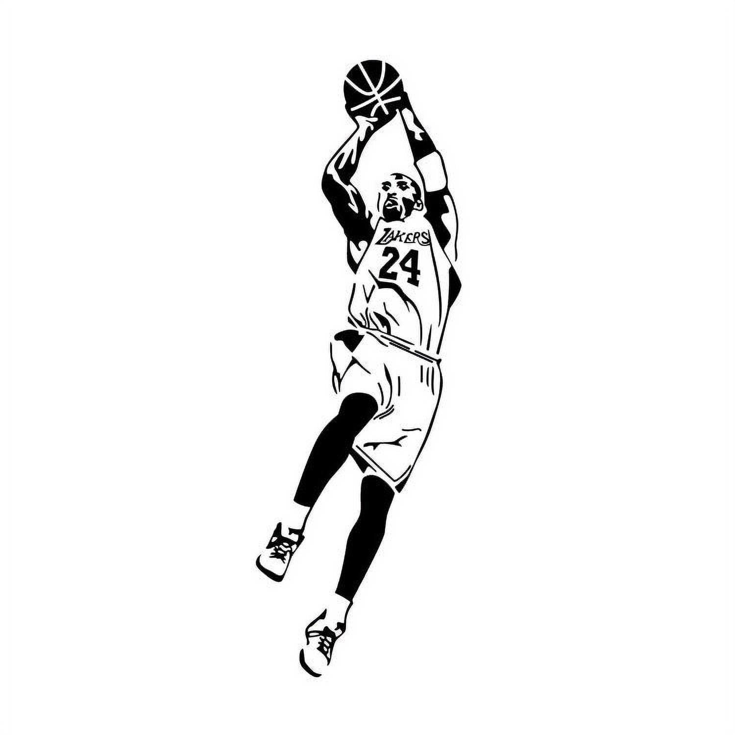 kobe bryant clipart black and white