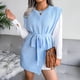 thumbnail image 2 of Moda mujer casual correas chaleco sin mangas suéter tejer vestido Fridja  hjkh501, 2 of 5