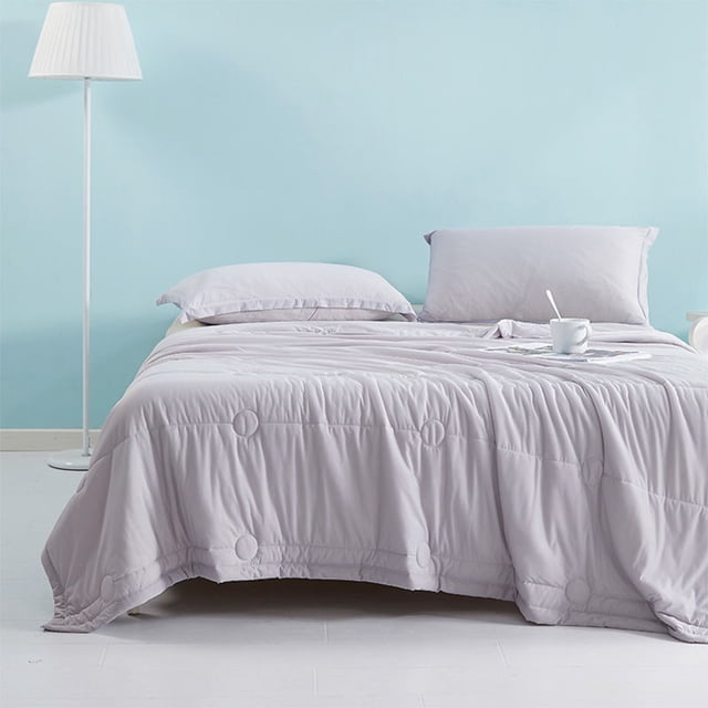Edredón de Verano Fresco, Gris, de Poliéster, Ideal para El Aire Acondicionado, 100 X 80 Cm, Doble, Infantil, Fino, Lavable | Manta de Franela Ligera para Sofá o Cama | Cálido y Moderno | 420 G / 0,9