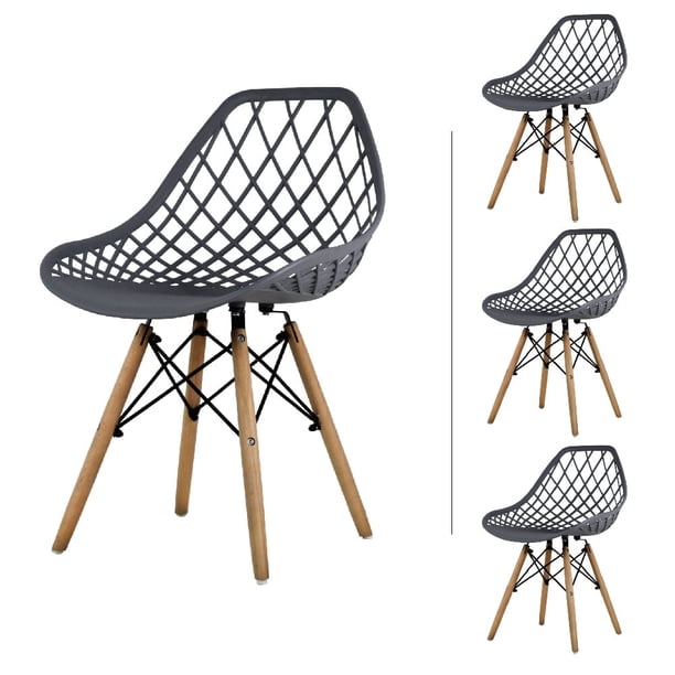 Set de 4 Sillas Eames Mundo In Vento Plástico Gris